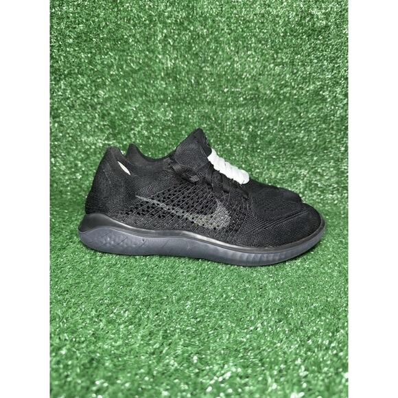 Nike Free RN Flyknit Triple Black Running Shoes Athletic Sneakers Women’s Size 8 - Picture 1 of 8